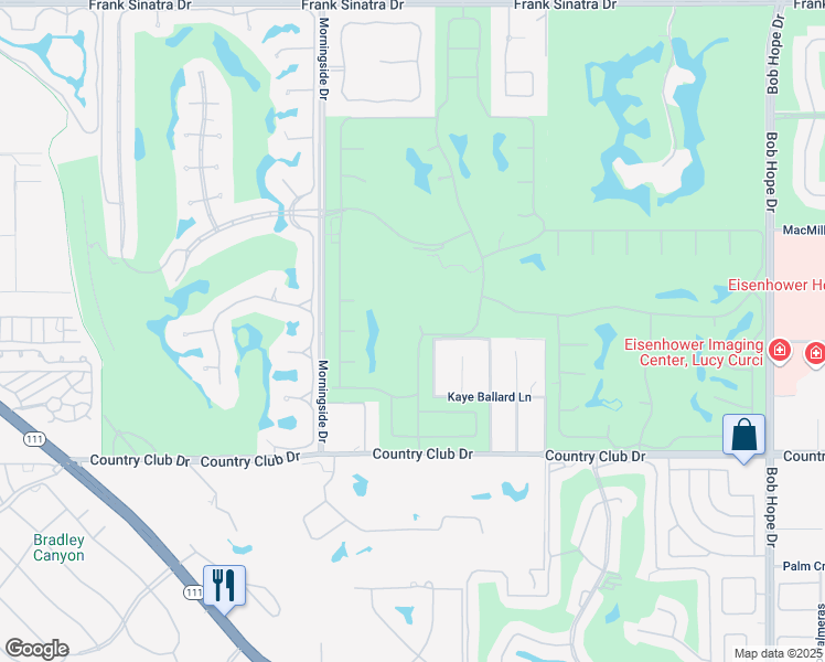 map of restaurants, bars, coffee shops, grocery stores, and more near 6 Brandies Circle in Rancho Mirage