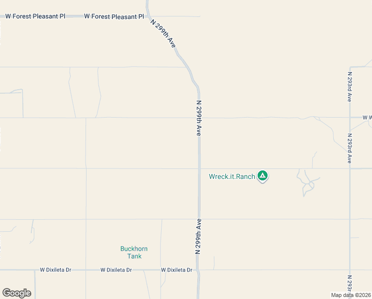 map of restaurants, bars, coffee shops, grocery stores, and more near 13601 North 299th Avenue in Wittmann
