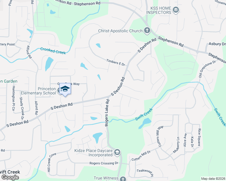 map of restaurants, bars, coffee shops, grocery stores, and more near 1135 South Deshon Road in Lithonia