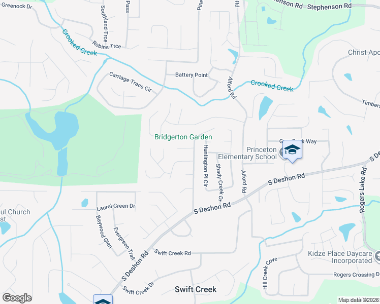 map of restaurants, bars, coffee shops, grocery stores, and more near 1089 Crooked Creek Road in Lithonia