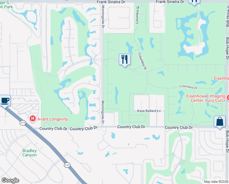 map of restaurants, bars, coffee shops, grocery stores, and more near 4 Stephens Court in Rancho Mirage