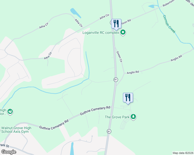 map of restaurants, bars, coffee shops, grocery stores, and more near 4339 Wagon Trail in Loganville