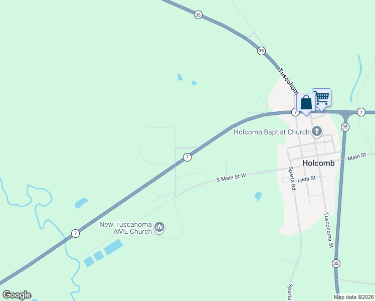 map of restaurants, bars, coffee shops, grocery stores, and more near 23 Whitfield Road in Holcomb