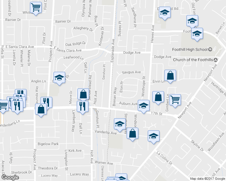 map of restaurants, bars, coffee shops, grocery stores, and more near 13861 Brenan Way in Santa Ana