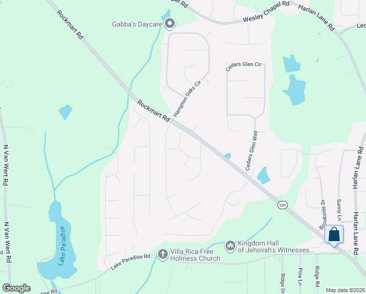 map of restaurants, bars, coffee shops, grocery stores, and more near 12 Marie Place in Villa Rica