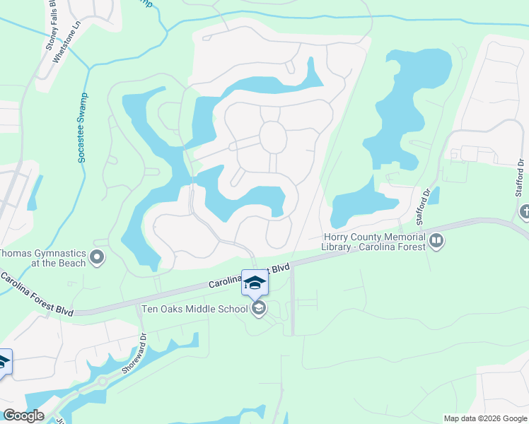map of restaurants, bars, coffee shops, grocery stores, and more near 951 Fiddlehead Way in Myrtle Beach