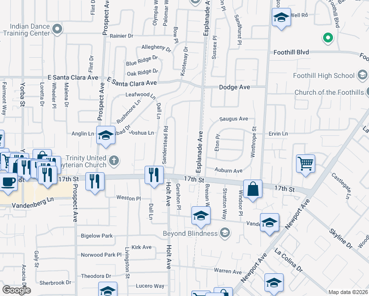 map of restaurants, bars, coffee shops, grocery stores, and more near 13831 Gershon Place in Santa Ana