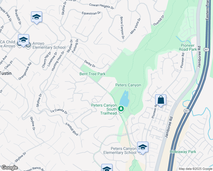map of restaurants, bars, coffee shops, grocery stores, and more near 10961 Lake Court in Santa Ana