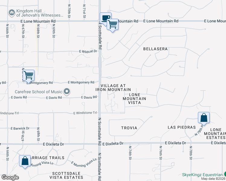 map of restaurants, bars, coffee shops, grocery stores, and more near 7240 Jematell Lane in Scottsdale