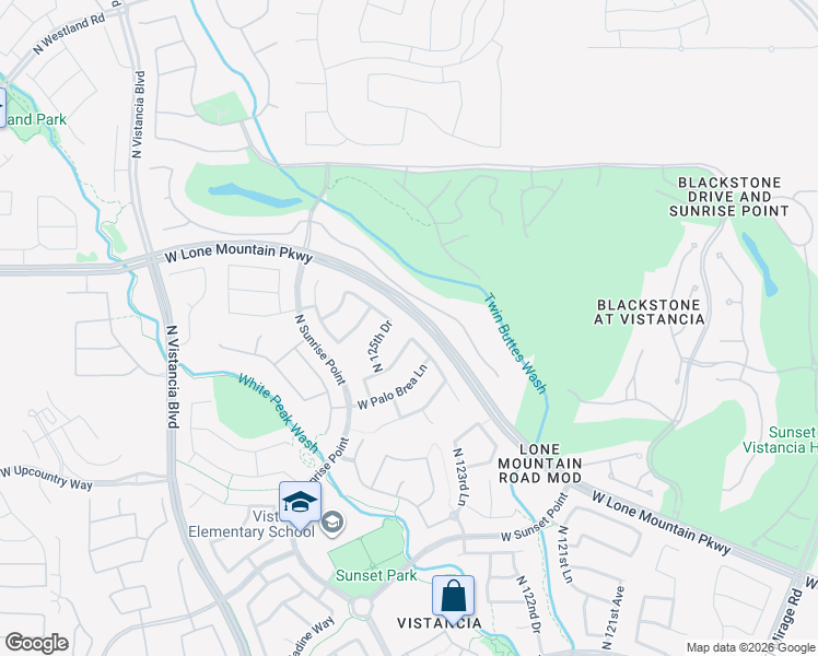 map of restaurants, bars, coffee shops, grocery stores, and more near 12360 W Montgomery Rd in Peoria