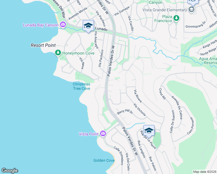 map of restaurants, bars, coffee shops, grocery stores, and more near 27846 Palos Verdes Drive West in Rancho Palos Verdes