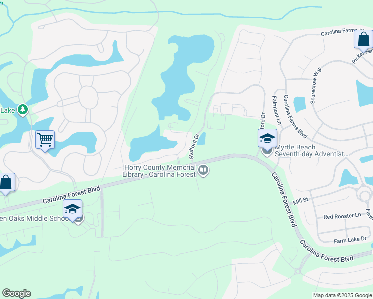 map of restaurants, bars, coffee shops, grocery stores, and more near 585 Indigo Bay Circle in Myrtle Beach