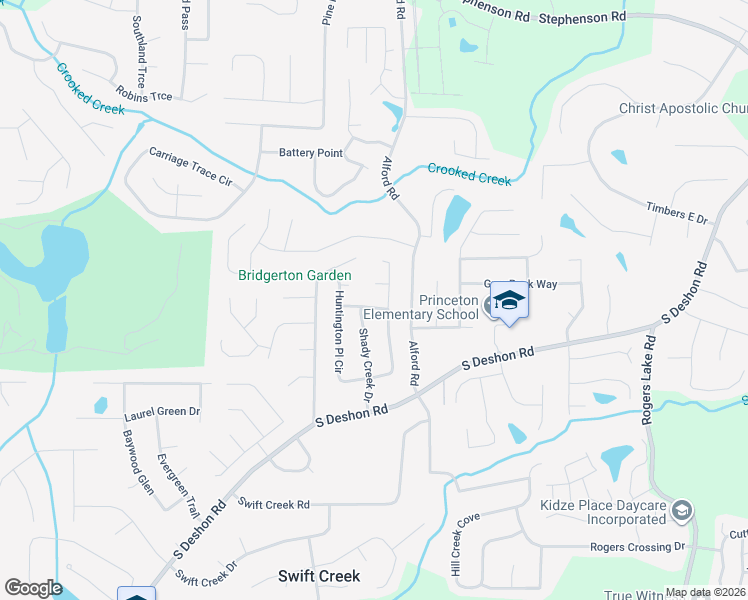 map of restaurants, bars, coffee shops, grocery stores, and more near 6574 Huntington Lane in Lithonia