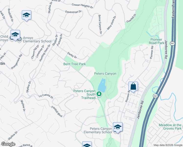 map of restaurants, bars, coffee shops, grocery stores, and more near 10912 Lake Court in Santa Ana