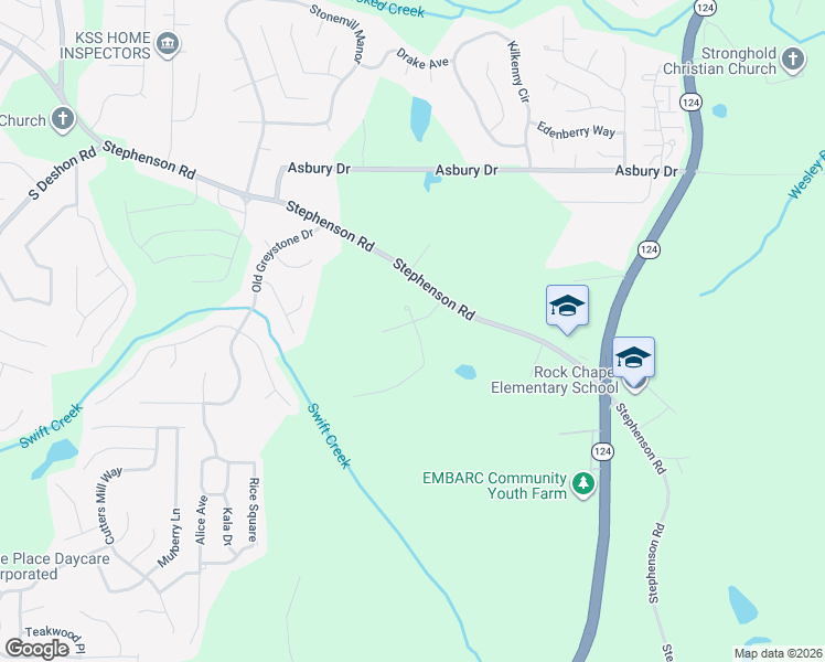 map of restaurants, bars, coffee shops, grocery stores, and more near 7351 Vigo Drive in Lithonia