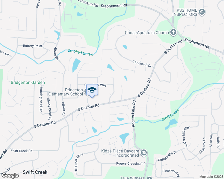 map of restaurants, bars, coffee shops, grocery stores, and more near 1105 Deshon Trail in Lithonia