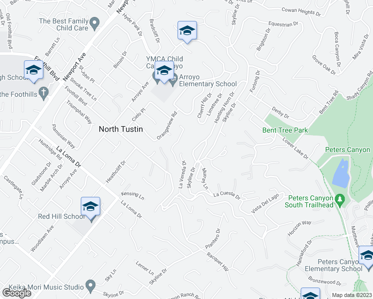 map of restaurants, bars, coffee shops, grocery stores, and more near 11321 Reservoir Road in Santa Ana