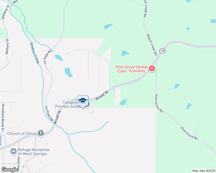 map of restaurants, bars, coffee shops, grocery stores, and more near 660 Georgia 120 in Tallapoosa