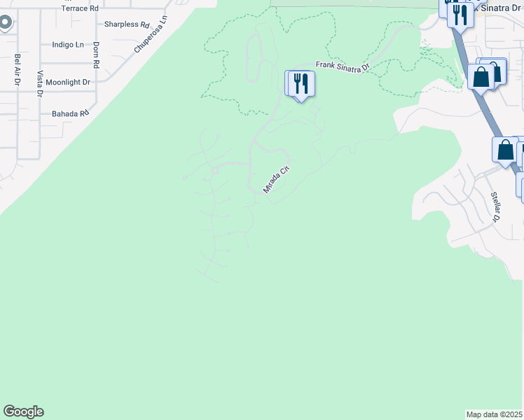 map of restaurants, bars, coffee shops, grocery stores, and more near 15 Buena Vista Court in Rancho Mirage