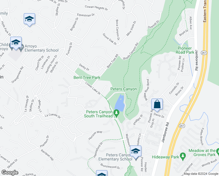 map of restaurants, bars, coffee shops, grocery stores, and more near 10912 Lake Court in Santa Ana