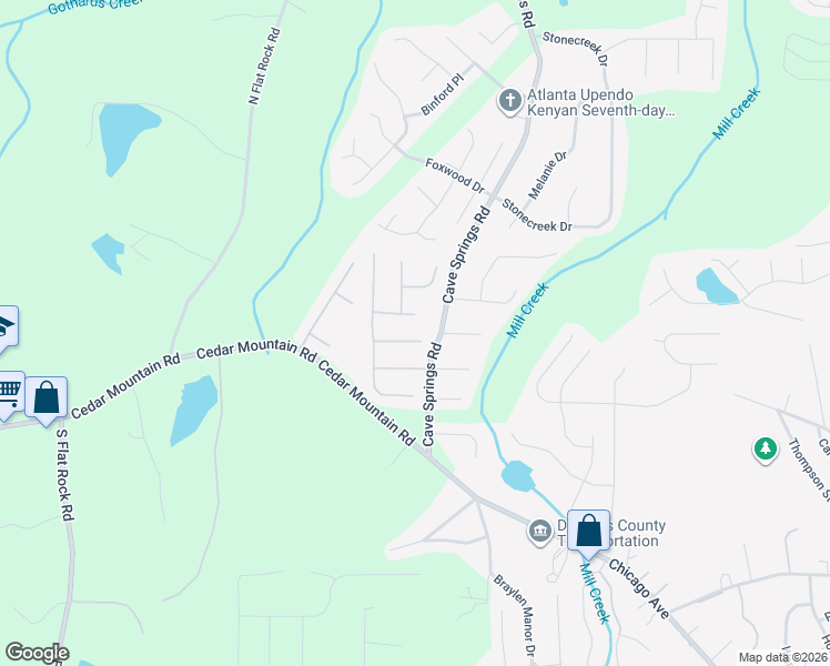 map of restaurants, bars, coffee shops, grocery stores, and more near 8091 Colton Creek Way in Douglasville