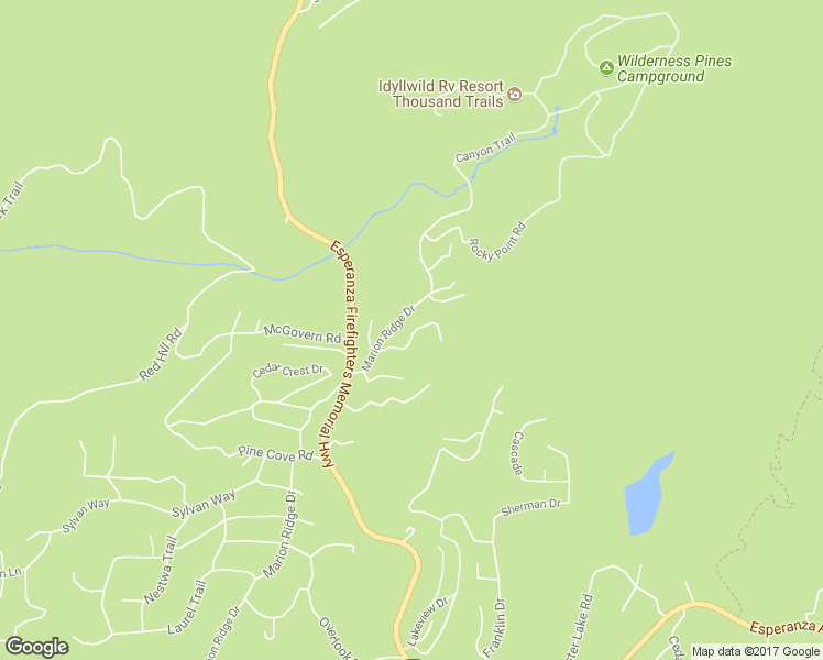map of restaurants, bars, coffee shops, grocery stores, and more near 53150 Pineavista Drive in Idyllwild-Pine Cove