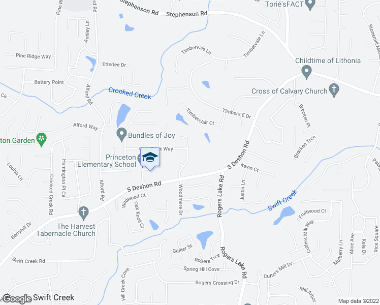 map of restaurants, bars, coffee shops, grocery stores, and more near 1098 Deshon Trail in Lithonia