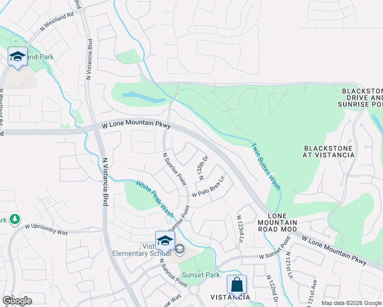 map of restaurants, bars, coffee shops, grocery stores, and more near 30814 North 125th Drive in Peoria