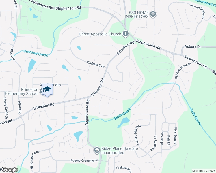 map of restaurants, bars, coffee shops, grocery stores, and more near 6944 Deshon Ridge Drive in Lithonia