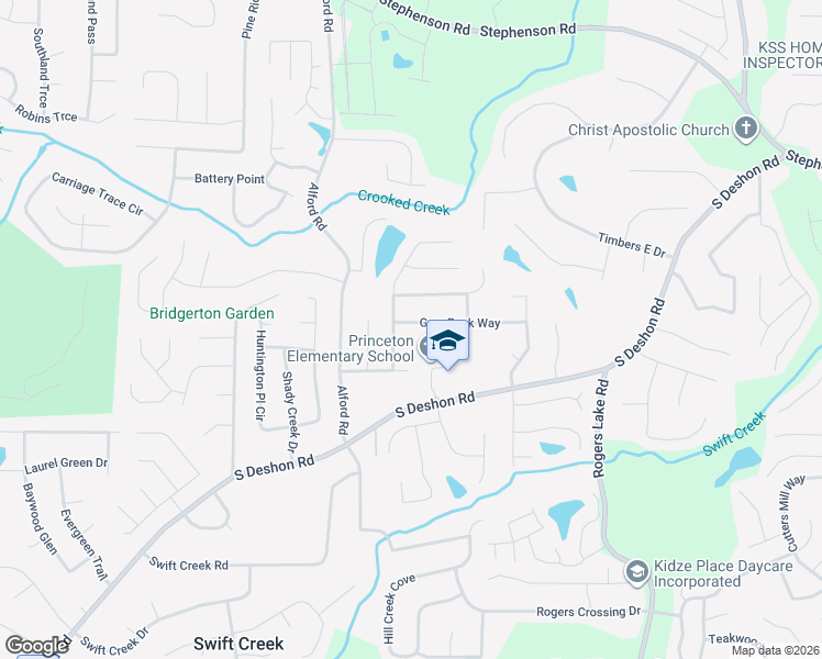 map of restaurants, bars, coffee shops, grocery stores, and more near 6705 Grey Rock Way in Lithonia