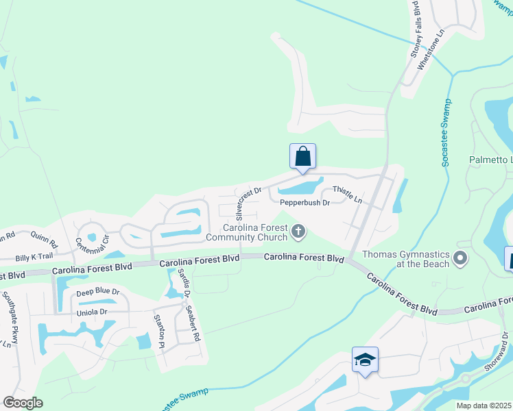 map of restaurants, bars, coffee shops, grocery stores, and more near 23-E # 23-E in Myrtle Beach