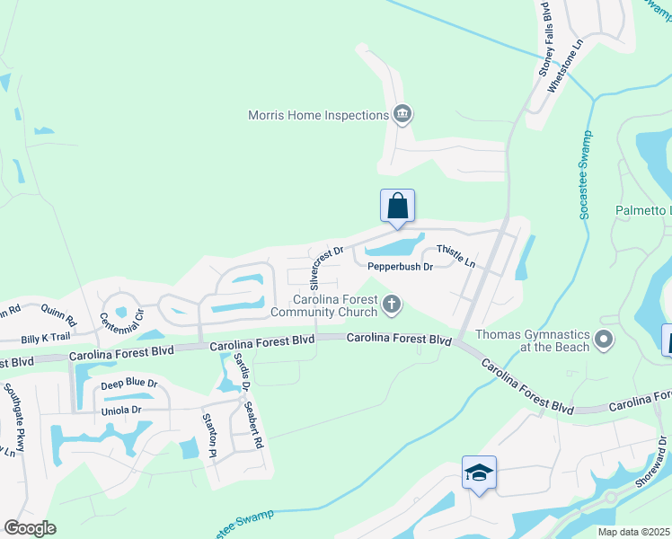 map of restaurants, bars, coffee shops, grocery stores, and more near 23-E # 23-E in Myrtle Beach
