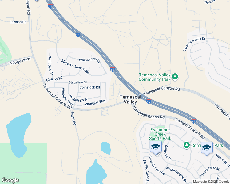 map of restaurants, bars, coffee shops, grocery stores, and more near 24362 Juni Court in Corona