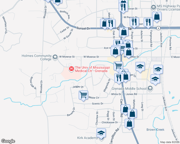 map of restaurants, bars, coffee shops, grocery stores, and more near 909 Windsor Road in Grenada
