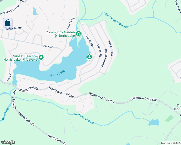 map of restaurants, bars, coffee shops, grocery stores, and more near 4464 Cary Drive Southwest in Snellville