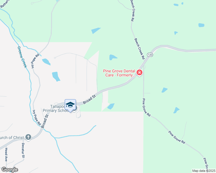 map of restaurants, bars, coffee shops, grocery stores, and more near 724 Georgia 120 in Tallapoosa