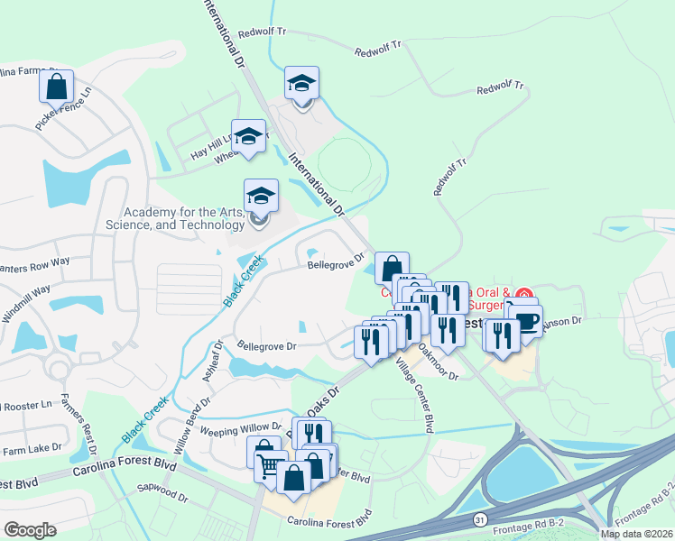 map of restaurants, bars, coffee shops, grocery stores, and more near 428 Bellegrove Drive in Myrtle Beach