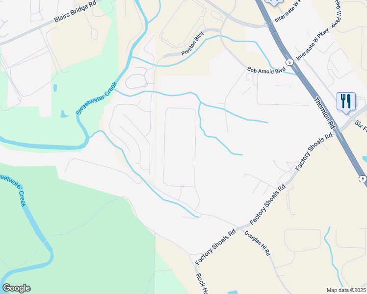 map of restaurants, bars, coffee shops, grocery stores, and more near 1000 Douglas Hills Road in Lithia Springs