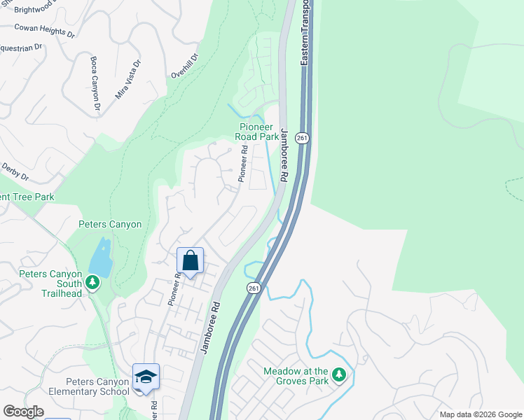 map of restaurants, bars, coffee shops, grocery stores, and more near 2564 Thorman Place in Tustin