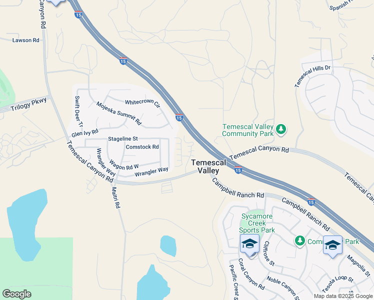 map of restaurants, bars, coffee shops, grocery stores, and more near 24307 Juni Court in Corona