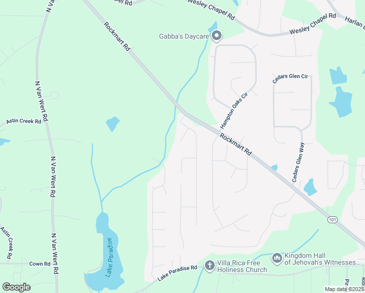 map of restaurants, bars, coffee shops, grocery stores, and more near 318 Hickory Pointe Court in Villa Rica