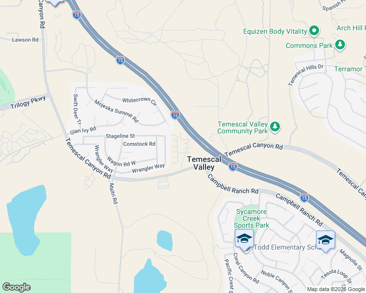 map of restaurants, bars, coffee shops, grocery stores, and more near 24307 Juni Court in Corona