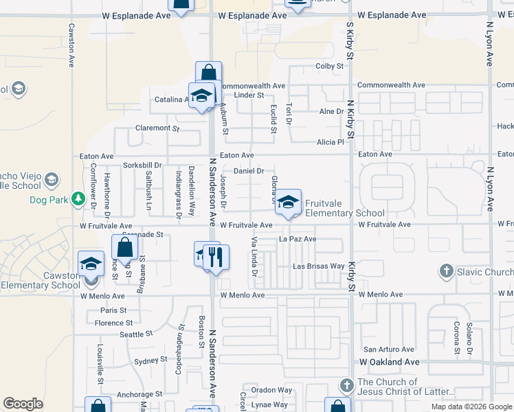 map of restaurants, bars, coffee shops, grocery stores, and more near 3070 Sherry Drive in Hemet