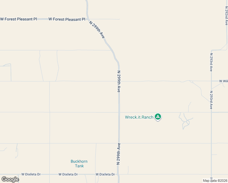 map of restaurants, bars, coffee shops, grocery stores, and more near 13601 North 299th Avenue in Wittmann