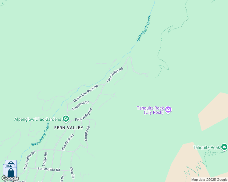 map of restaurants, bars, coffee shops, grocery stores, and more near 55596 Encino Road in Idyllwild-Pine Cove