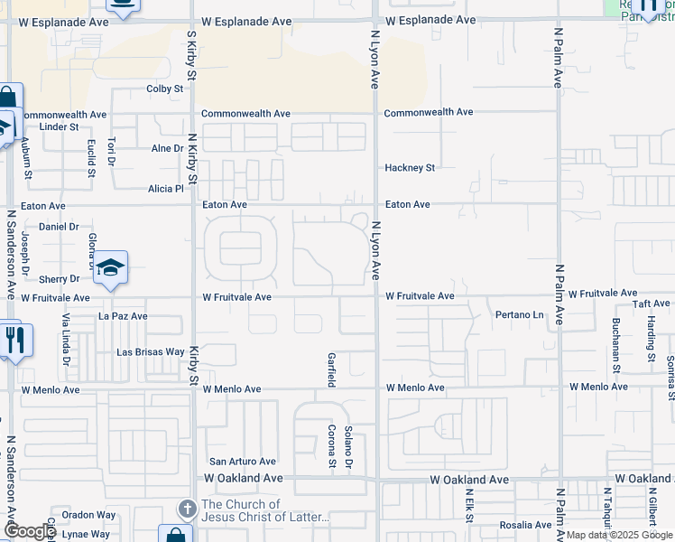 map of restaurants, bars, coffee shops, grocery stores, and more near 1001 North Lyon Avenue in Hemet