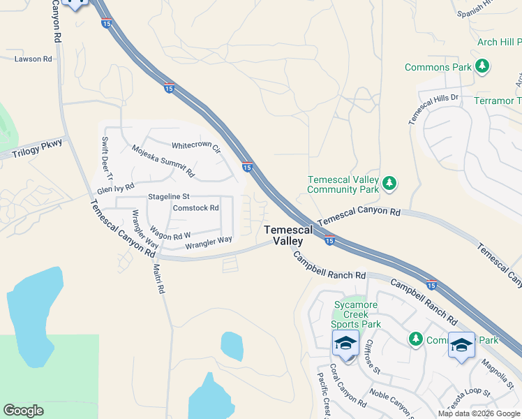 map of restaurants, bars, coffee shops, grocery stores, and more near 24283 Juni Court in Corona