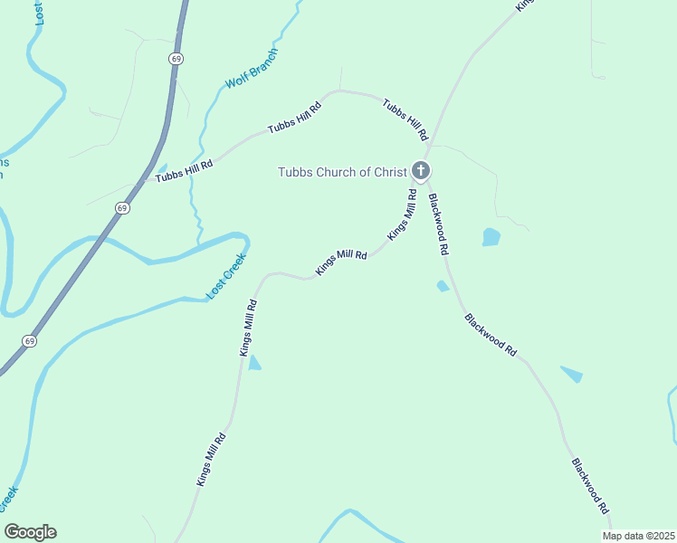 map of restaurants, bars, coffee shops, grocery stores, and more near 3588 Kings Mill Road in Oakman
