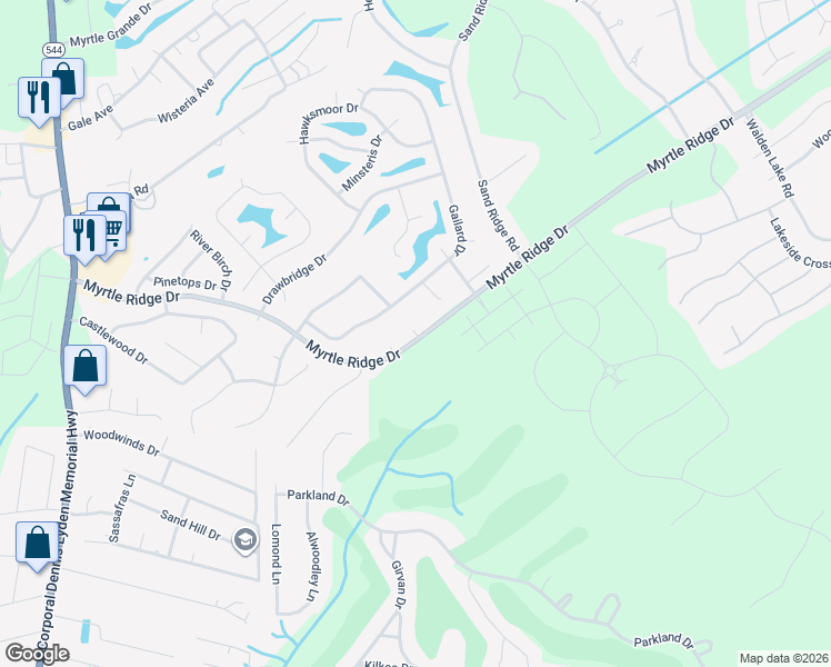 map of restaurants, bars, coffee shops, grocery stores, and more near 674 Myrtle Ridge Drive in Myrtle Beach