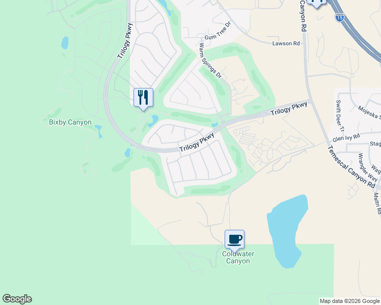 map of restaurants, bars, coffee shops, grocery stores, and more near 9251 Pioneer Lane in Corona